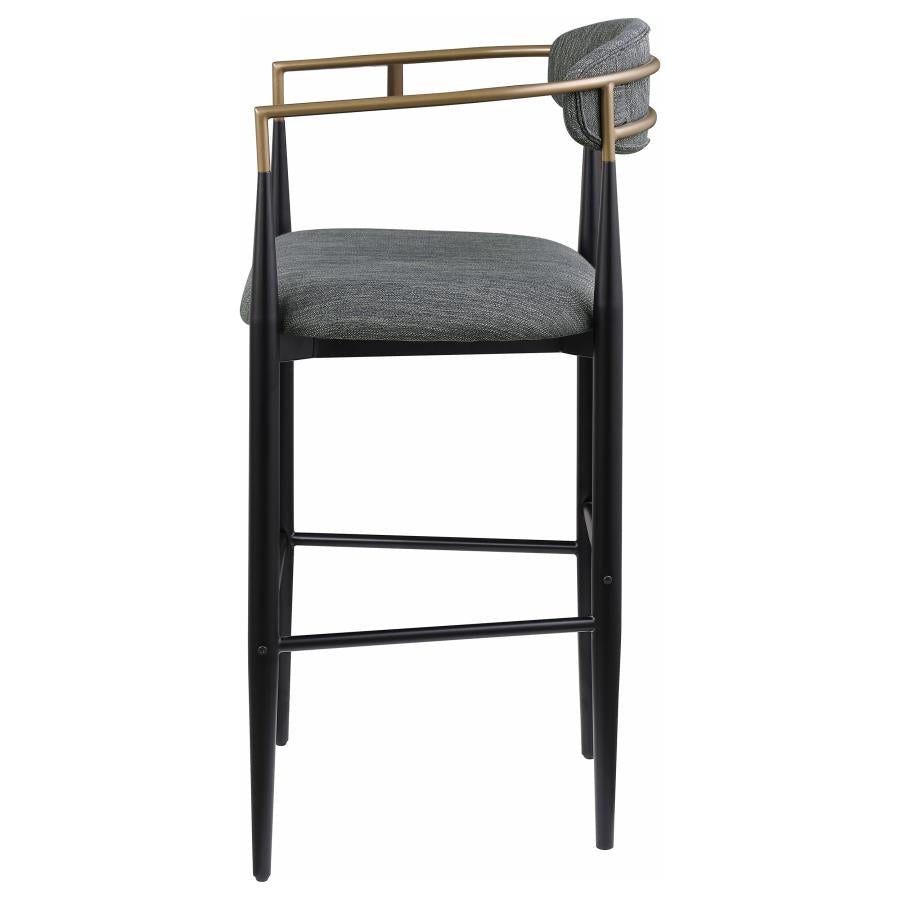 Tina Metal Pub Height Bar Stool with Upholstered Back and Seat set of 2
