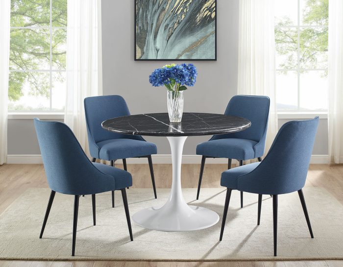 Colfax 45 inch Round Marble Dining Table