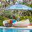 8 Feet Portable Beach Umbrella with Sand Anchor and Tilt Mechanism