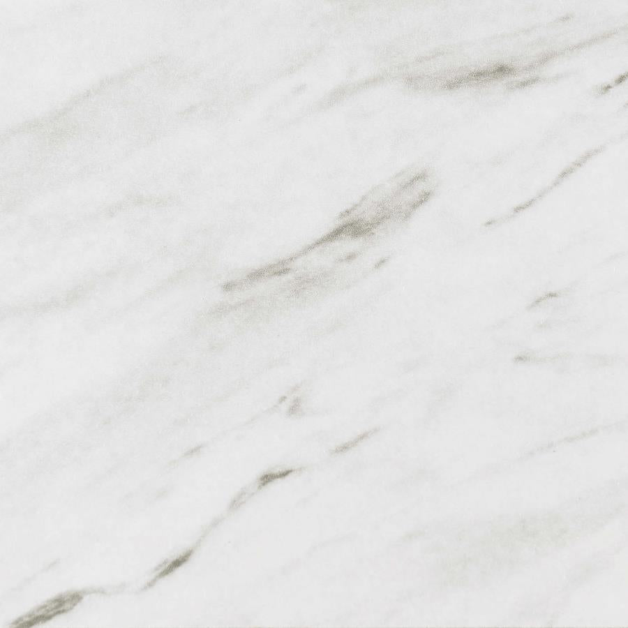 Mayer Rectangular Dining Table Faux White Marble And Gunmetal