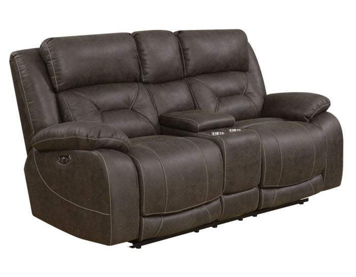 Aria Dual-Power Reclining Console Loveseat