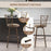 2 Pieces Swivel Plush Fabric Cushioned Bar Stool Set