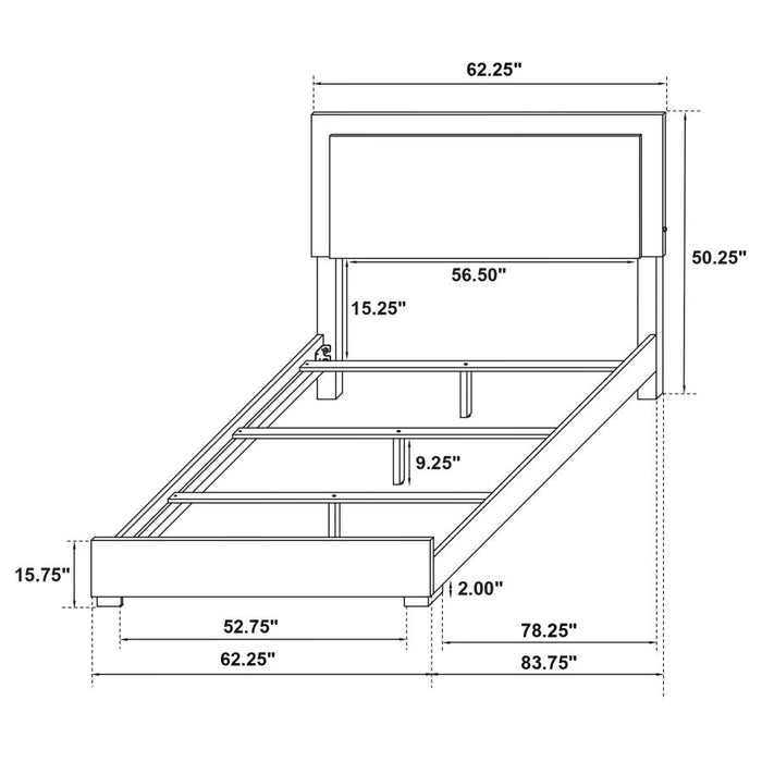 Marceline Bed with LED Headboard White