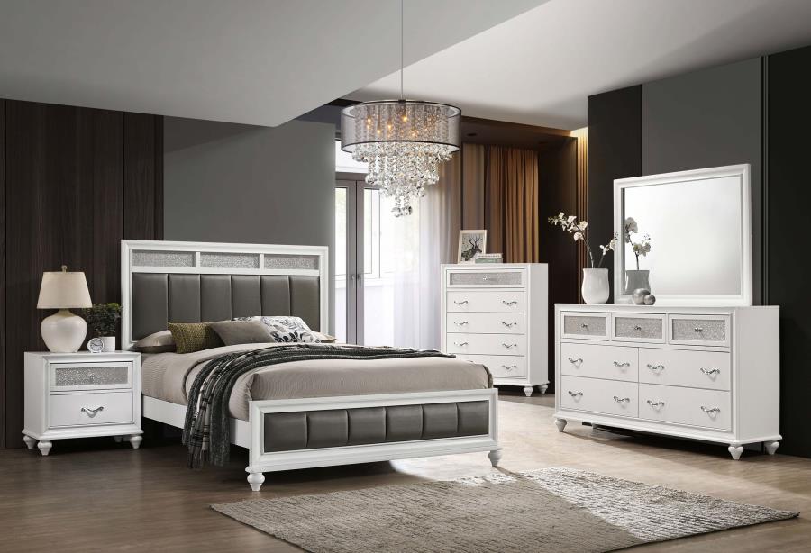 Barzini Upholstered Panel Bed White