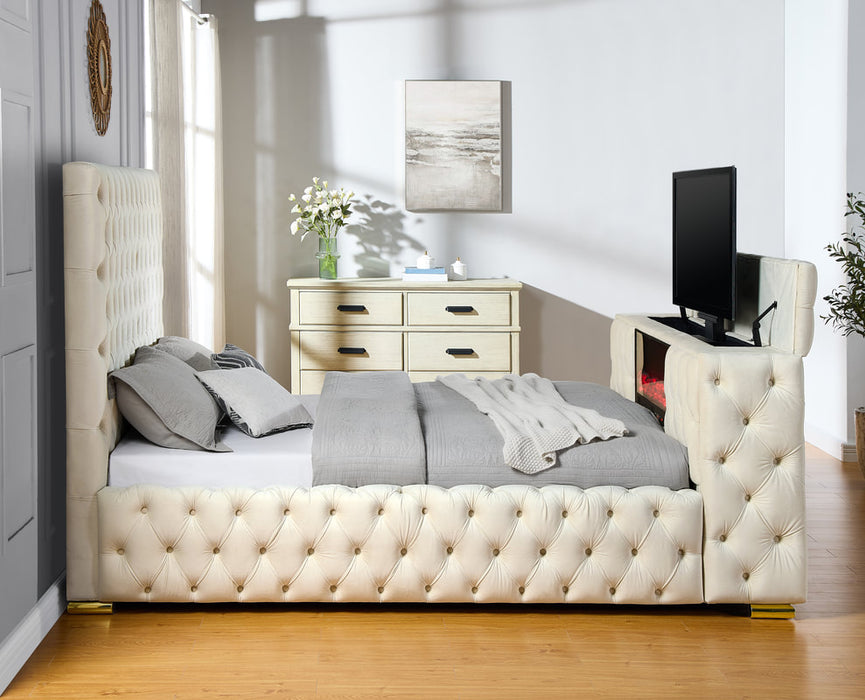 Future Beige Platform Bed