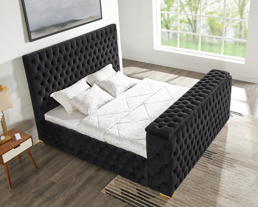 Future Black Platform Bed - Queen, King