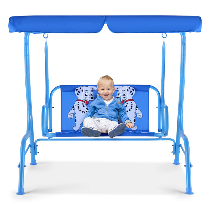 Outdoor Kids Patio Swing Bench with Canopy 2 Seats