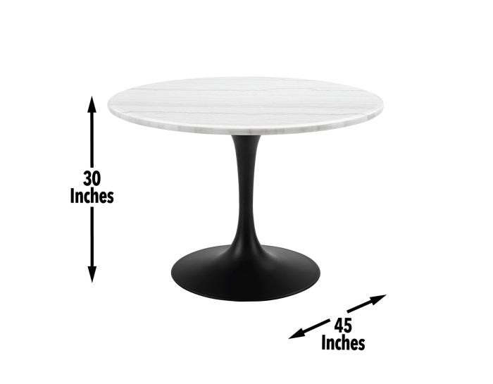 Colfax 45 inch Round Marble Dining Table