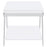 Marcia Wood Rectangular End Table White High Gloss and Chrome