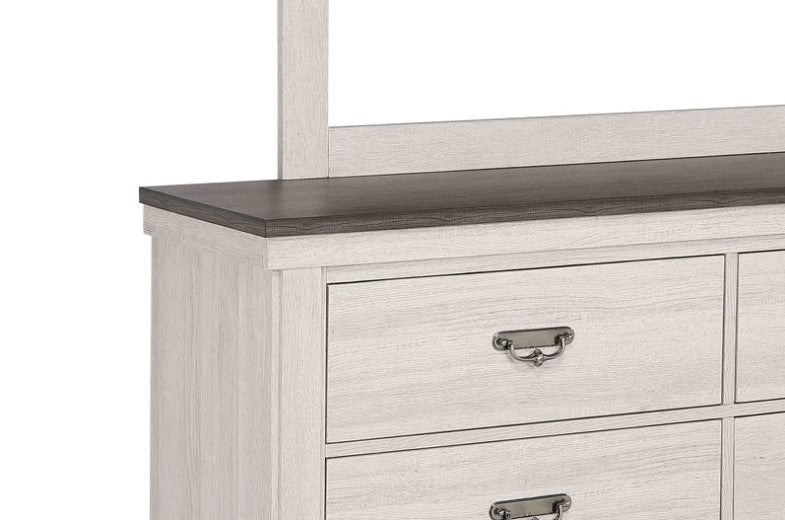 Leighton 6 Drawer Cream/Brown Dresser