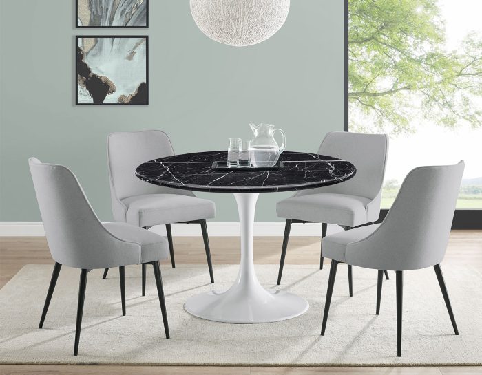 Colfax 45 inch Round Marble Dining Table