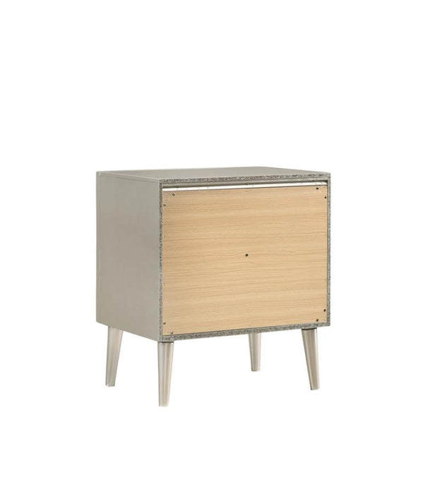 Ramon 2-drawer Nightstand Metallic Sterling