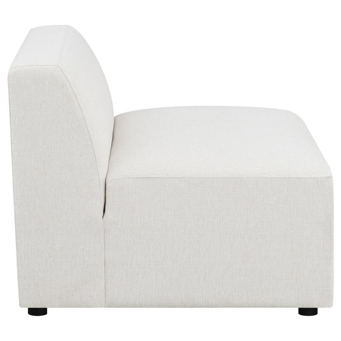 Freddie Upholstered Tight Back Armless Chair Pearl