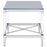 Lindley Square End Table with Acrylic Legs and Tempered Mirror Top Chrome