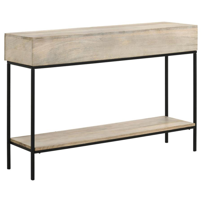 Rubeus 2-Drawer Console Table With Open Shelf White Washed