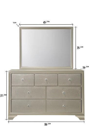 Lyssa Champagne Bedroom Dresser Mirror