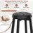 360° Swivel Upholstered Rubberwood Frame Bar Stool Set of 2 with Footrest