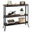 3-Tier Industrial Console Table with Open Storage Shelves and Steel Frame