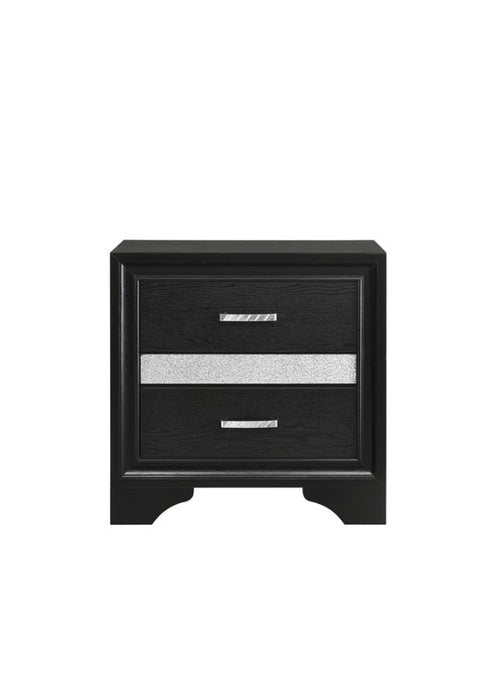 Miranda 2-drawer Nightstand Tray Black