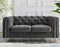 Charlene Velvet Button Tufted Rolled Arm Chesterfield Loveseat