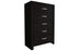 Jaylen 5 Drawer Black Chest