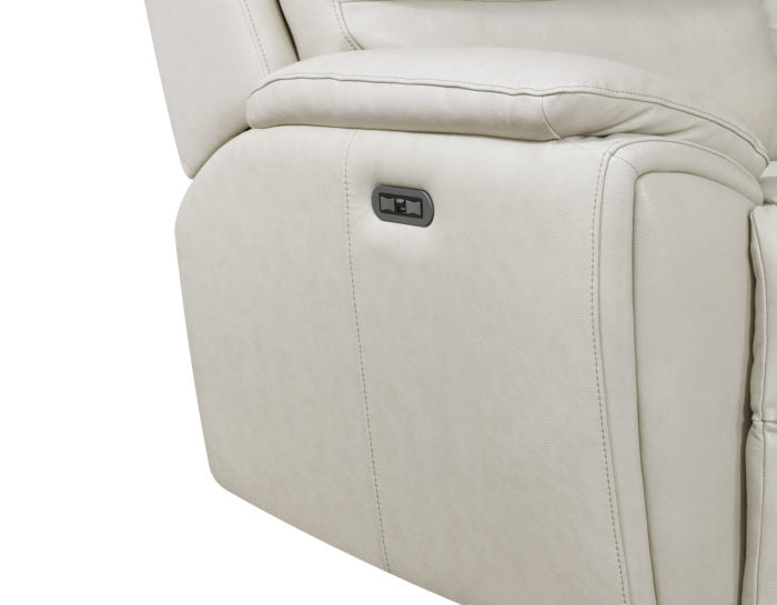 Duval Dual Power Reclining Console Loveseat, Ivory