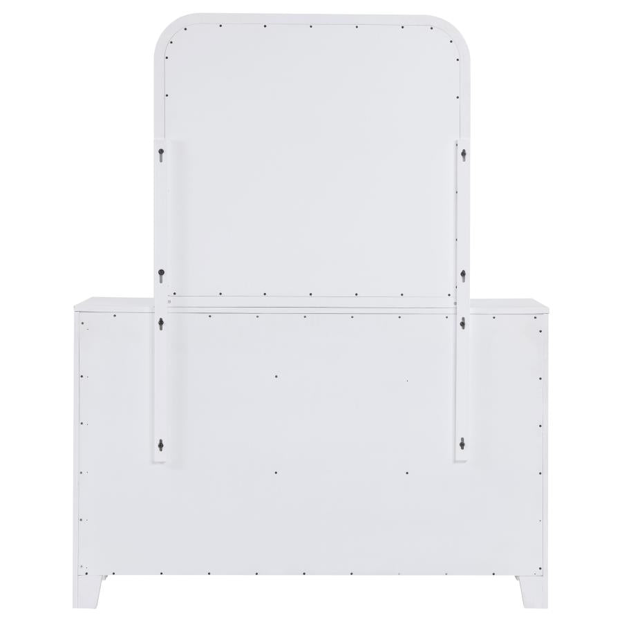Anastasia 6-drawer Bedroom Dresser with Mirror Pearl White