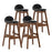 27.5 Inch Set of 2 Upholstered PU Leather Barstools with Back Cushion