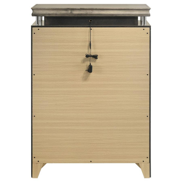 Giselle 6-Drawer Bedroom Chest With LED Rustic Beige