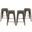 24 Inch Set of 4 Tolix Style Counter Height Barstool Stackable Chair