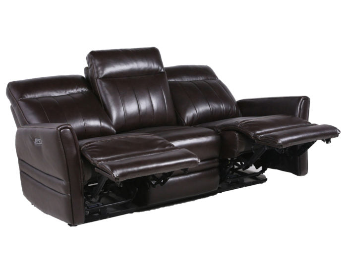 Coachella Leather Dual-Power Reclining Sofa – Brown