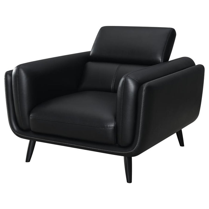 Shania Track Arms Chair With Tapered Legs Black