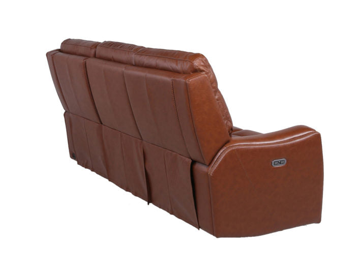 Natalia Leather Dual-Power Reclining Sofa, Coach