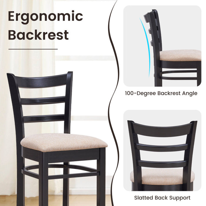 Bar Chairs with Ergonomic Backrest and Comfy Footrest and Soft Padded Seat