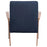 Cheryl Wooden Arms Accent Chair Dark Blue And Walnut