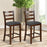 2 Pieces Counter Height Chairs with Fabric Seat and Rubber Wood Legs