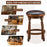 Set of 2 24/29 Inch Swivel Leather Padded Dining Bar Stools