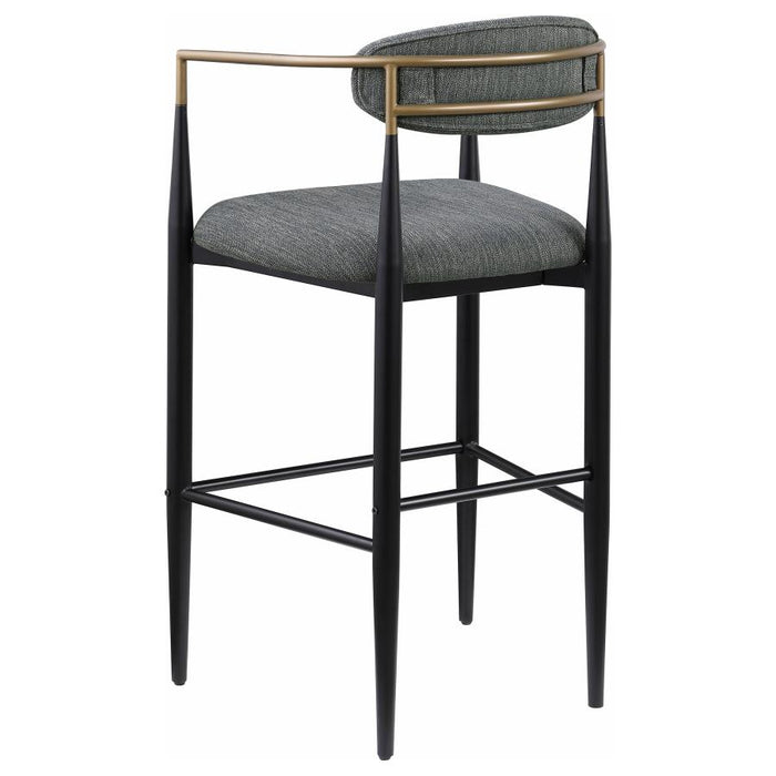 Tina Metal Pub Height Bar Stool with Upholstered Back and Seat set of 2