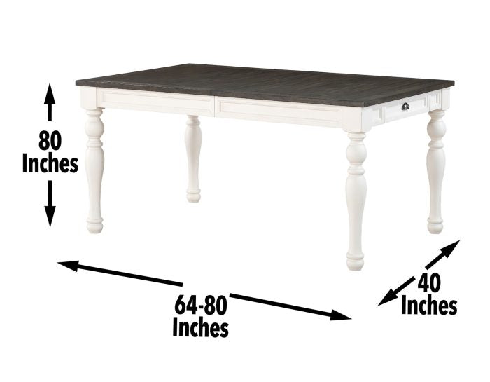 Joanna 64-80 inch Dining Table w/ 16″Leaf