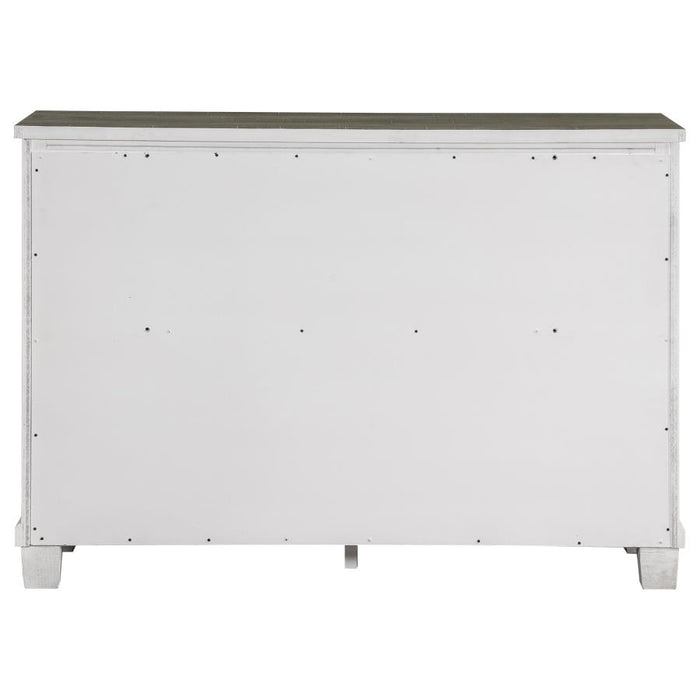 Lilith 7-drawer Dresser Distressed Distressed Grey and White