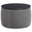 Tesoro Upholstered Round Lift Top Storage Ottoman Grey and Black