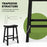 Set of 2 24 Inch Counter Height Stools with Solid Wood Legs