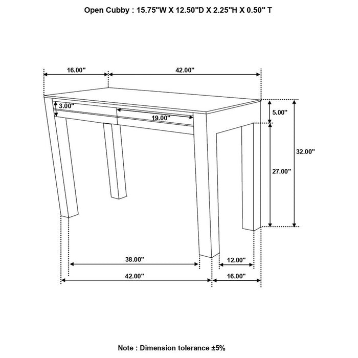 Jamesia Rectangular 2-Drawer Console Table Warm Chestnut