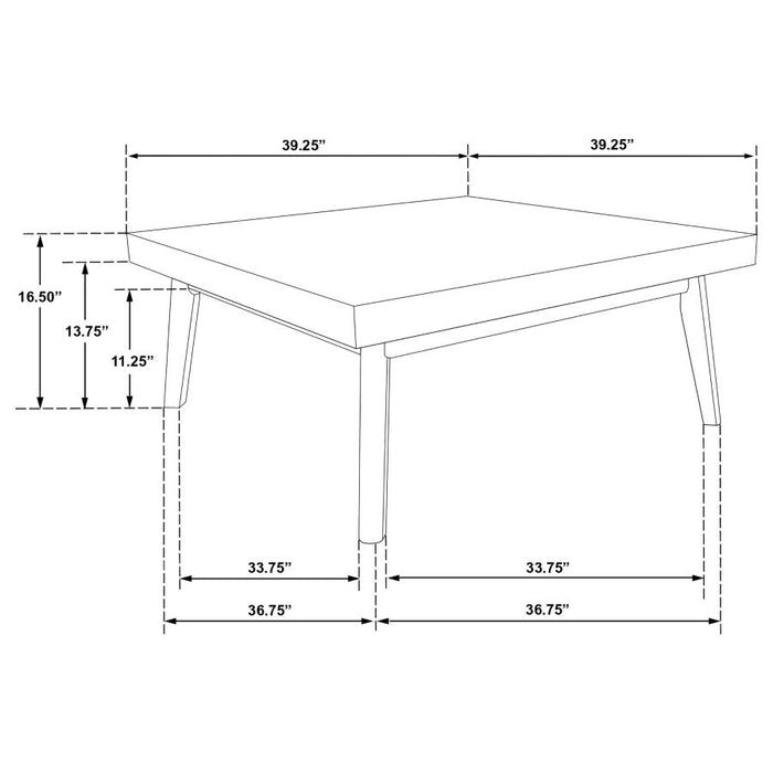 Westerly Square Wood Coffee Table with Diamond Parquet Walnut