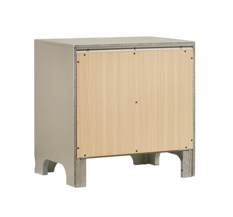 Salford 2-drawer Nightstand Metallic Sterling