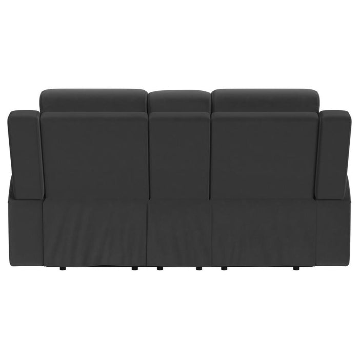 Brentwood Upholstered Motion Reclining Loveseat Black