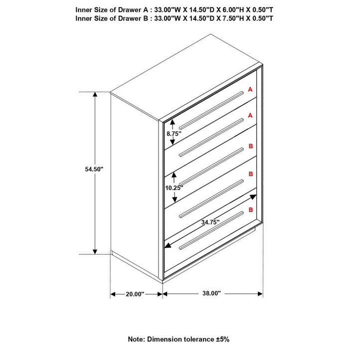 Durango 5-drawer Chest Smoked Peppercorn