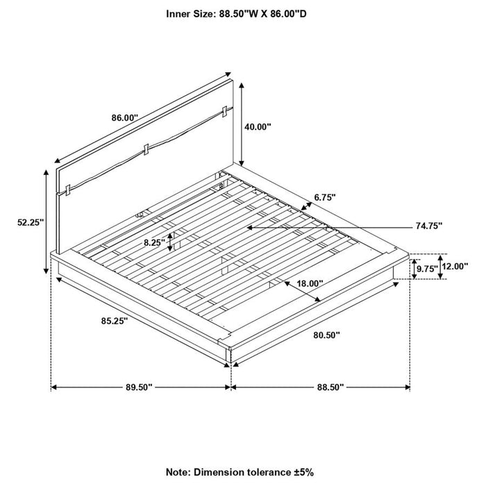 Winslow Bed Smokey Walnut and Coffee Bean