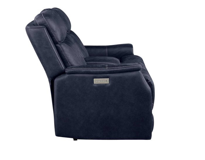 Valencia Dual-Power Leatherette Reclining Console Loveseat