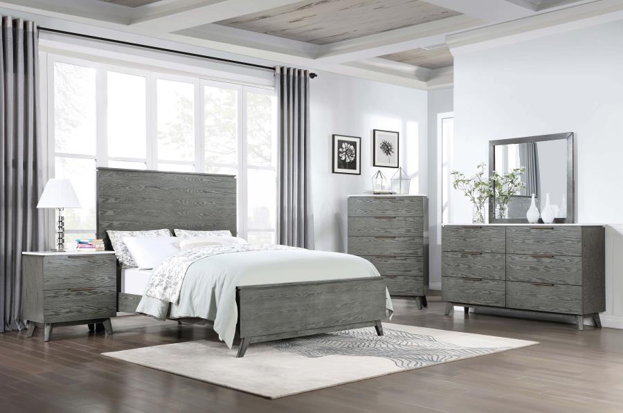 Nathan High Headboard Panel Bed Grey